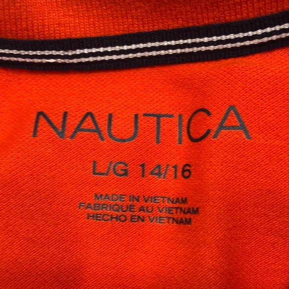 Boys size large orange Nautical short sleeve polo - Picture 2 of 2